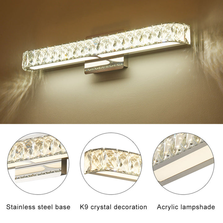Lisslune | Opulent Inlaid Crystal Vanity Light Fixture Modern Style Vanity Wall Lamp for Bathroom