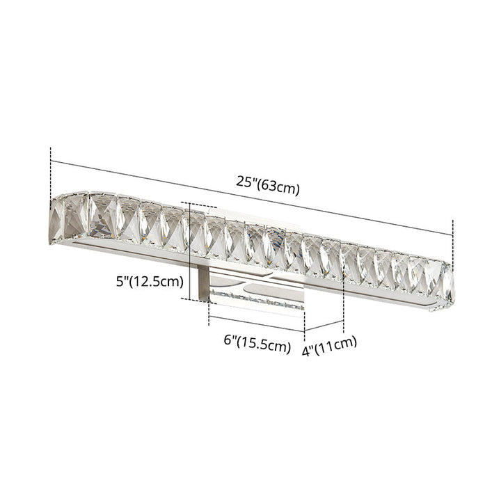 Lisslune | Opulent Inlaid Crystal Vanity Light Fixture Modern Style Vanity Wall Lamp for Bathroom