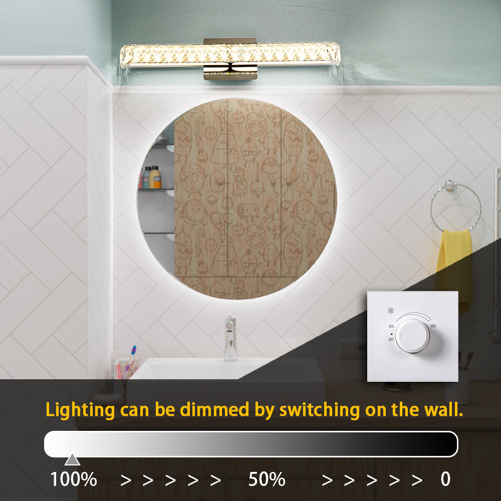 Lisslune | Opulent Inlaid Crystal Vanity Light Fixture Modern Style Vanity Wall Lamp for Bathroom