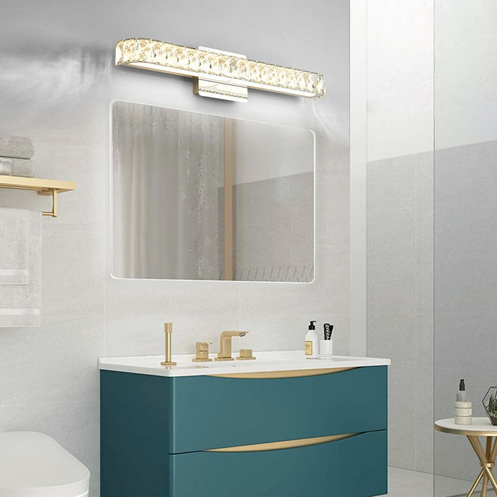 Lisslune | Opulent Inlaid Crystal Vanity Light Fixture Modern Style Vanity Wall Lamp for Bathroom
