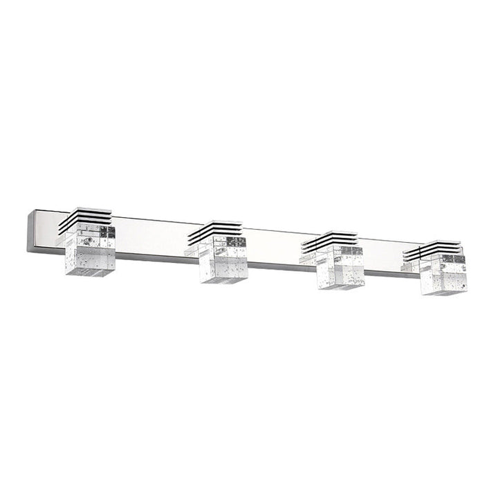 Skørter | Stainless Steel Vanity Light Fixture Modern Style Bubble Crystal Shade Bathroom Wall Lighting