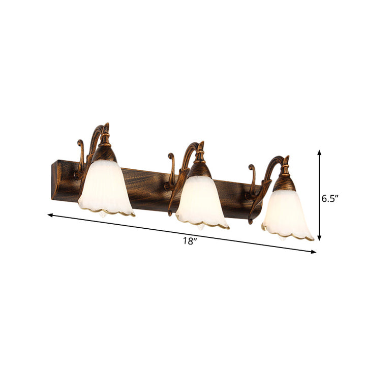 Skørter | Flower Wall Light Classic Opal Glass 2/3/4 Lights Bronze/White Make-Up Lighting