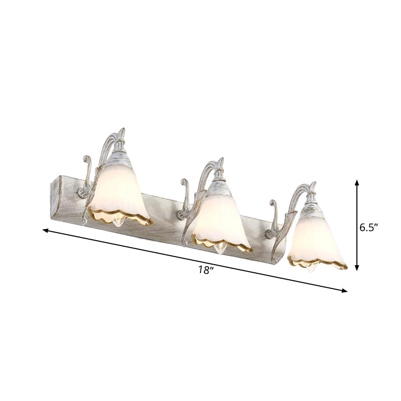 Skørter | Flower Wall Light Classic Opal Glass 2/3/4 Lights Bronze/White Make-Up Lighting