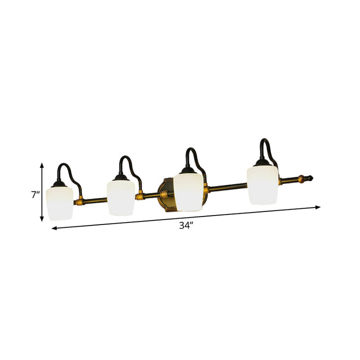 Skørter | 2/3/4 Lights Cup Shade Vanity Wall Light Classic White Glass Wall Mounted Lighting for the Bathroom