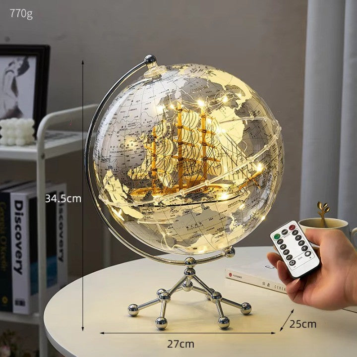 Lisslune | Golden Sail World Map Decor LED Light