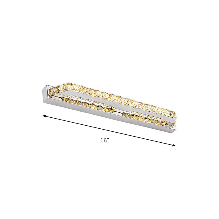 Skørter | Linear Bathroom Vanity Wall Lamp Clear/Seconds Crystal 16"/22" W LED Contemporary Wall Lamp in Warm/White Light