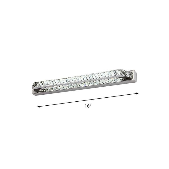 Skørter | Linear Bathroom Vanity Wall Lamp Clear/Seconds Crystal 16"/22" W LED Contemporary Wall Lamp in Warm/White Light