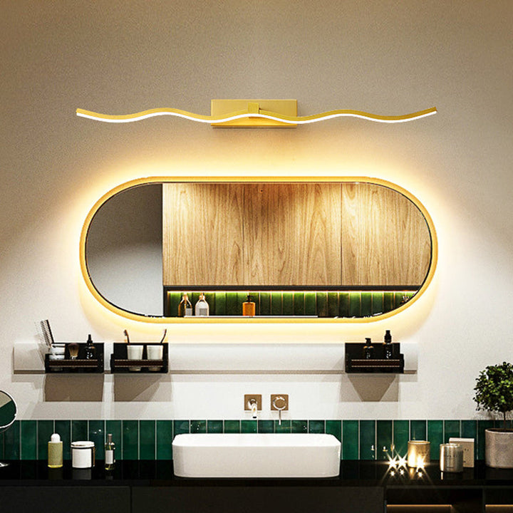 Lisslune | Waving Vanity Wall Lamps Modern Minimalist Style Metal Single Vanity Light