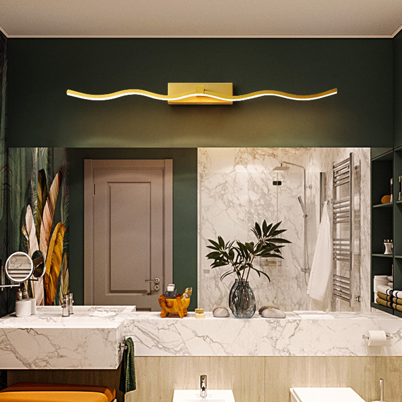 Lisslune | Waving Vanity Wall Lamps Modern Minimalist Style Metal Single Vanity Light
