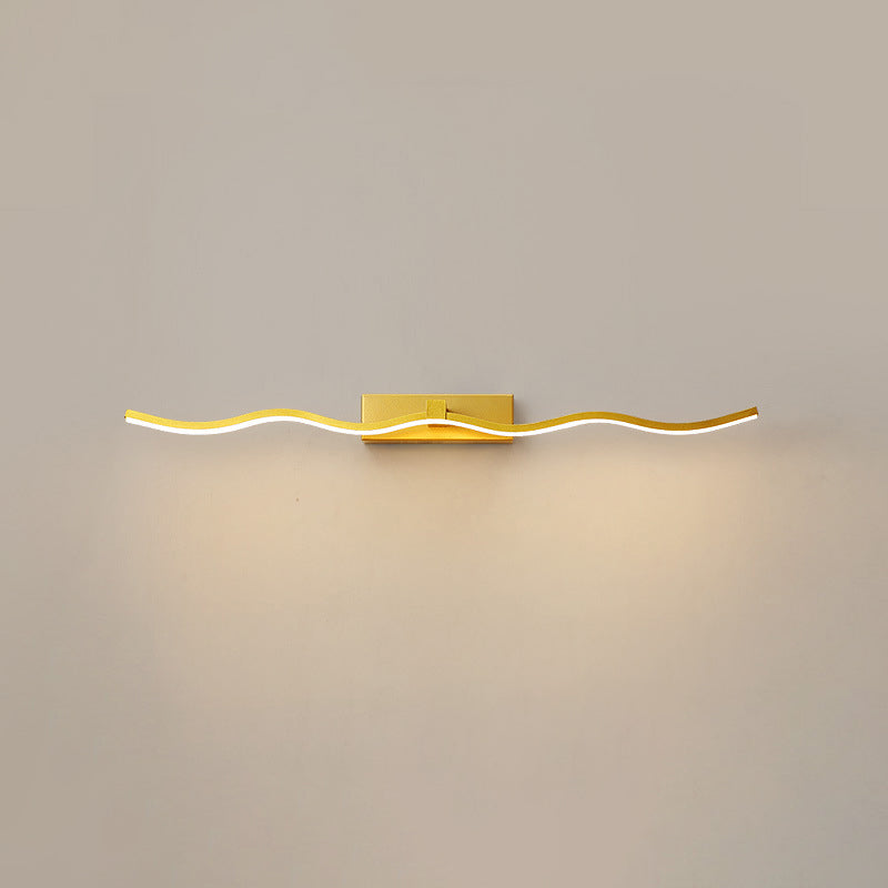 Lisslune | Waving Vanity Wall Lamps Modern Minimalist Style Metal Single Vanity Light