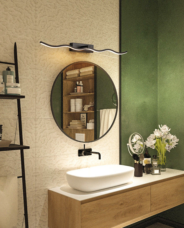 Lisslune | Waving Vanity Wall Lamps Modern Minimalist Style Metal Single Vanity Light