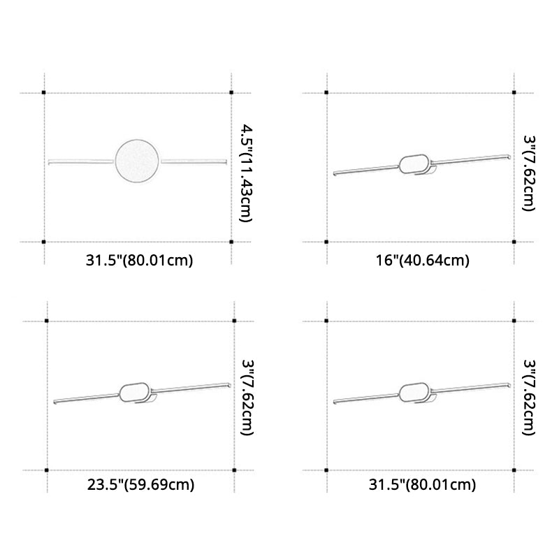 Skørter | Linear Vanity Wall Lamps Modern Minimalist Style Metal Single Vanity Light