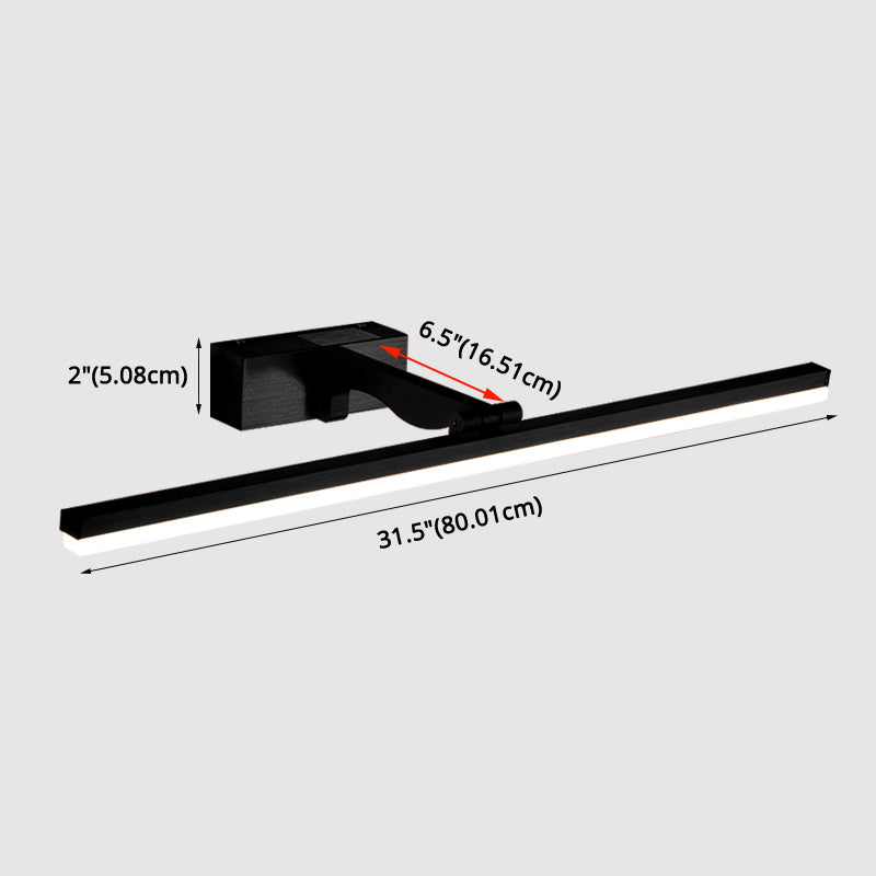 Lisslune | Rectangular Wall Light for the Bathroom Nordic Minimalist Style Metal Single Vanity Lamp