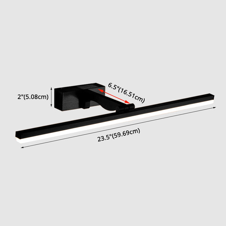 Lisslune | Rectangular Wall Light for the Bathroom Nordic Minimalist Style Metal Single Vanity Lamp