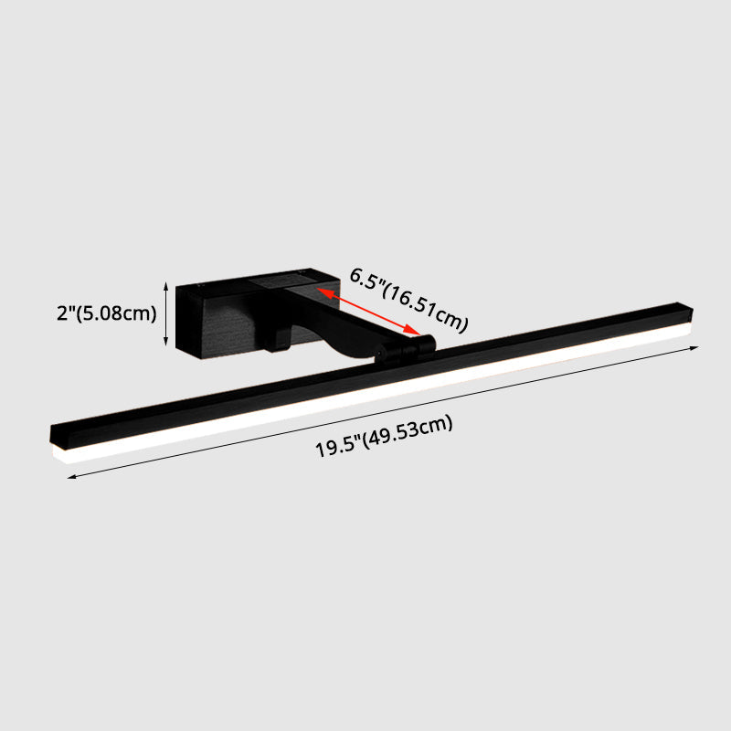 Lisslune | Rectangular Wall Light for the Bathroom Nordic Minimalist Style Metal Single Vanity Lamp