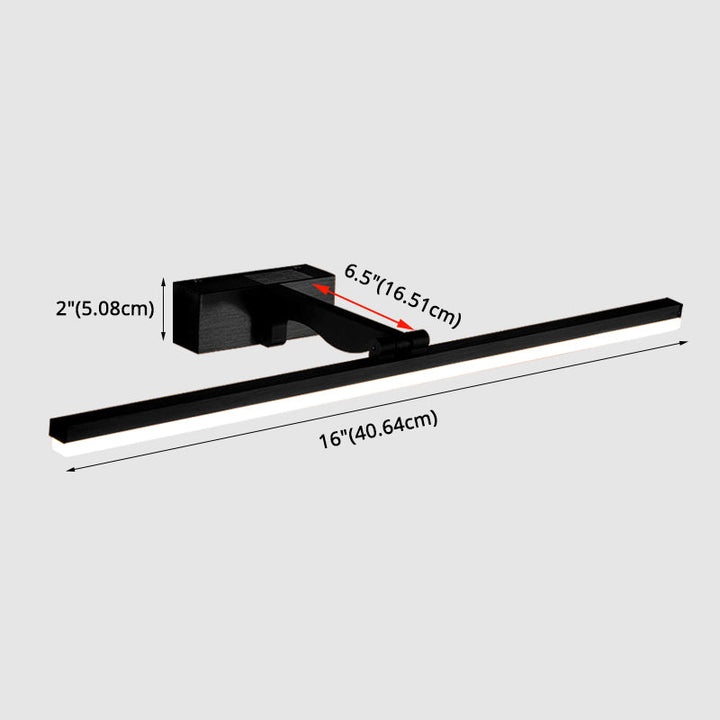 Lisslune | Rectangular Wall Light for the Bathroom Nordic Minimalist Style Metal Single Vanity Lamp