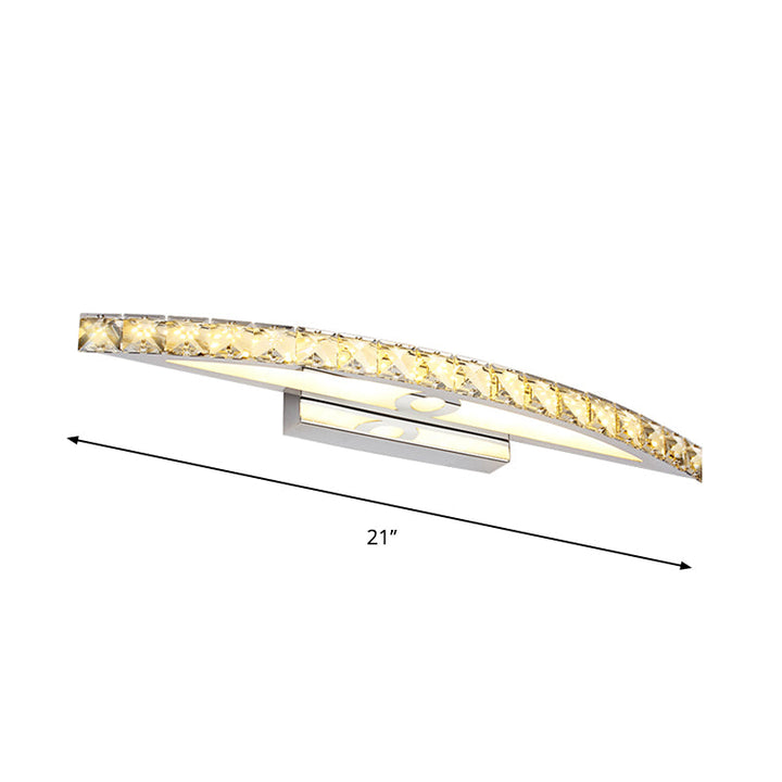 Lisslune | Flared Vanity Lighting Modern Style Clear/Champagne Crystal 17"/21" W LED Wall Lamp, Warm/White Light