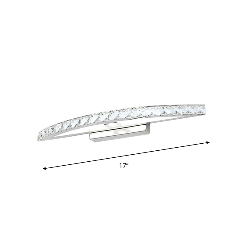 Lisslune | Flared Vanity Lighting Modern Style Clear/Champagne Crystal 17"/21" W LED Wall Lamp, Warm/White Light