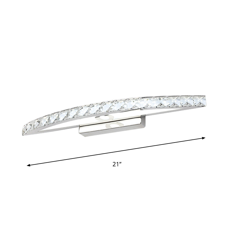 Lisslune | Flared Vanity Lighting Modern Style Clear/Champagne Crystal 17"/21" W LED Wall Lamp, Warm/White Light