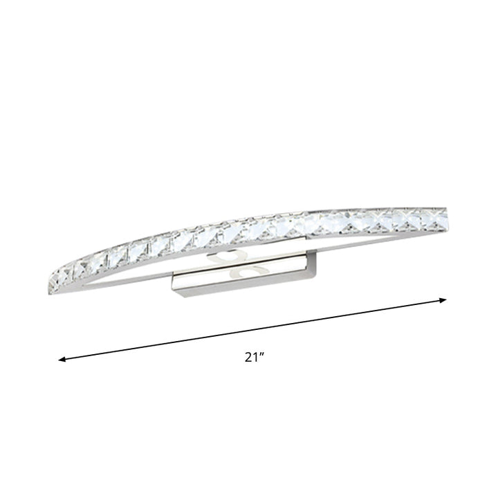 Lisslune | Flared Vanity Lighting Modern Style Clear/Champagne Crystal 17"/21" W LED Wall Lamp, Warm/White Light