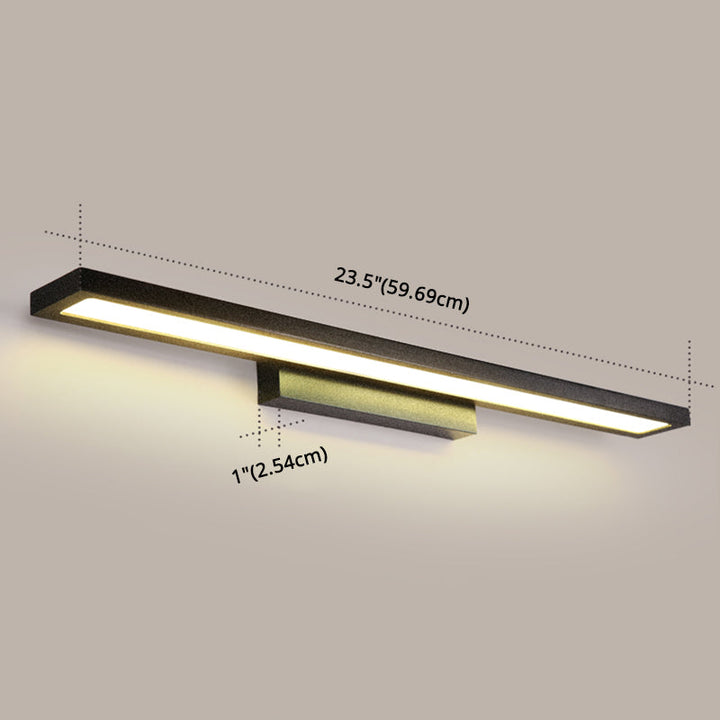 Skørter | Rectangular Vanity Wall Lamp Fixtures Modern Minimalist Style Aluminum Single Vanity Lamp