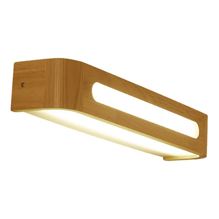Skørter | Rectangular Wall Lighting Vanity Nordic Minimalist Style Wood Single Vanity Light
