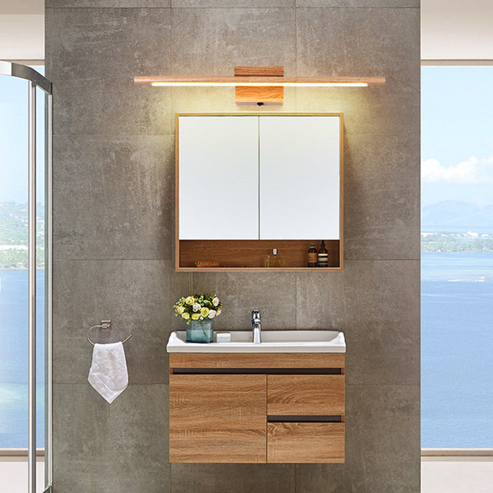 Skørter | Linear Vanity Wall Lamp Modern Minimalistic Style Wood Single Vanity Lamp