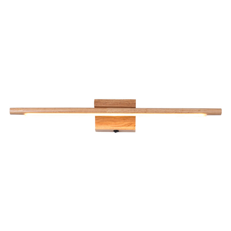 Skørter | Linear Vanity Wall Lamp Modern Minimalistic Style Wood Single Vanity Lamp