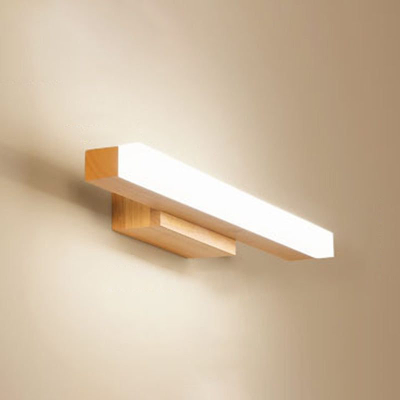Skørter | Rectangular Wall Lamp Vanity Nordic Minimalist Style Wooden Single Vanity Lamp