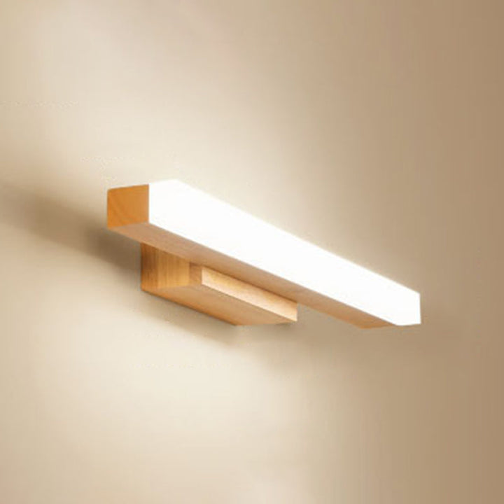 Skørter | Rectangular Wall Lamp Vanity Nordic Minimalist Style Wooden Single Vanity Lamp
