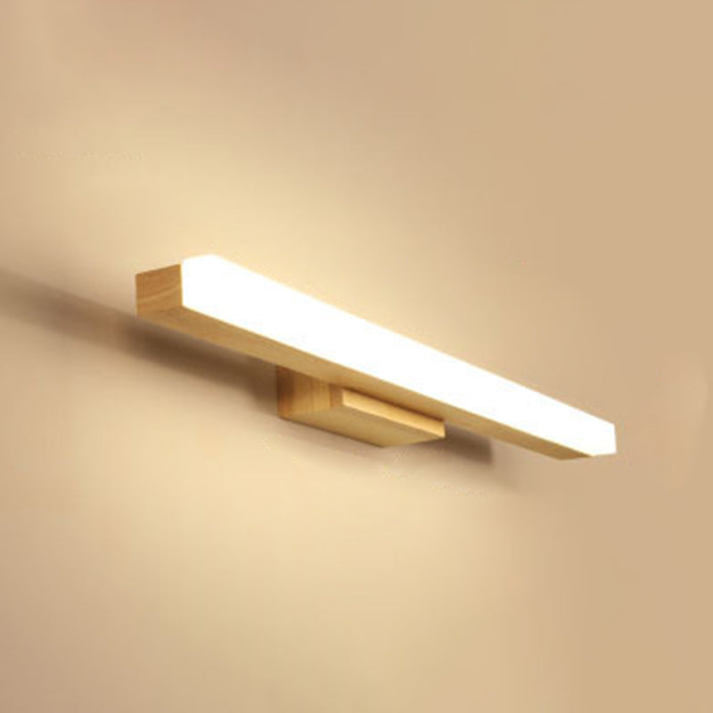 Skørter | Rectangular Wall Lamp Vanity Nordic Minimalist Style Wooden Single Vanity Lamp