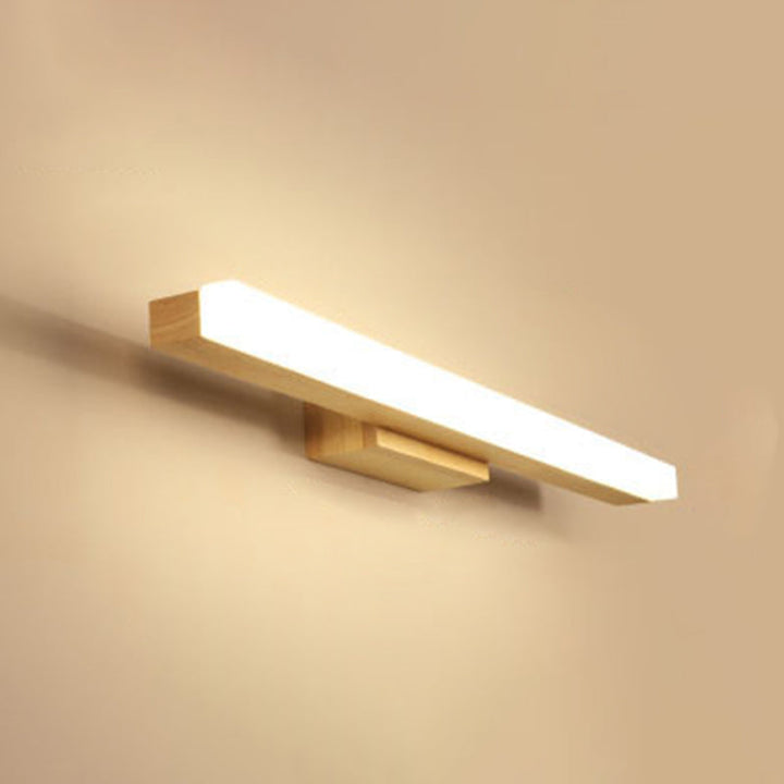 Skørter | Rectangular Wall Lamp Vanity Nordic Minimalist Style Wooden Single Vanity Lamp