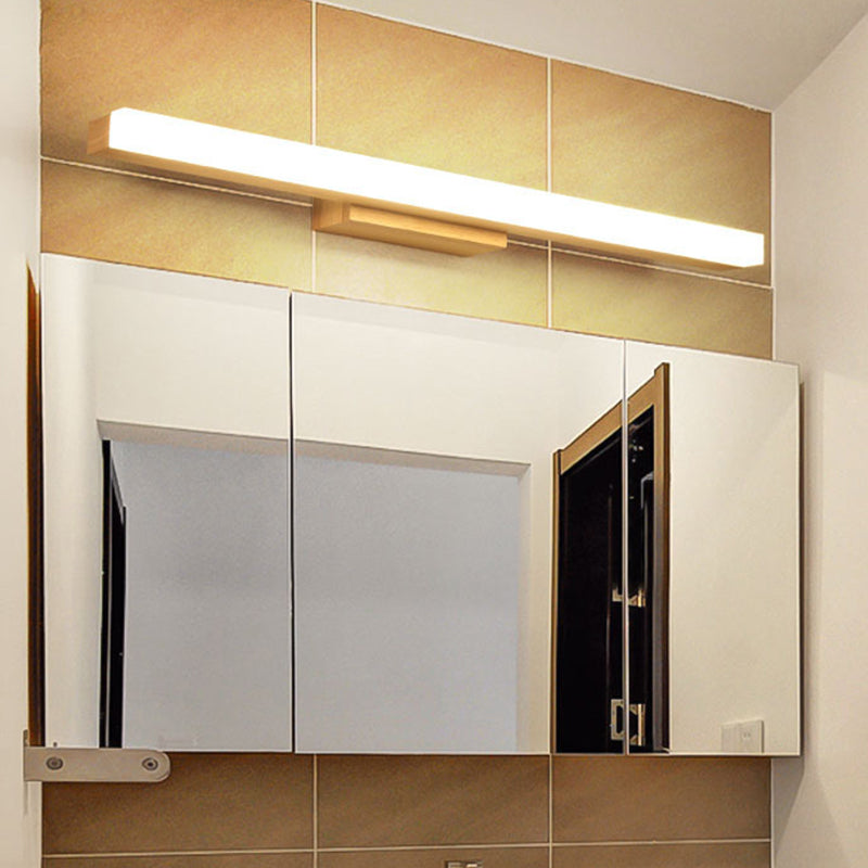 Skørter | Rectangular Wall Lamp Vanity Nordic Minimalist Style Wooden Single Vanity Lamp