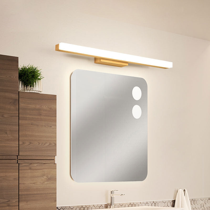 Skørter | Rectangular Wall Lamp Vanity Nordic Minimalist Style Wooden Single Vanity Lamp