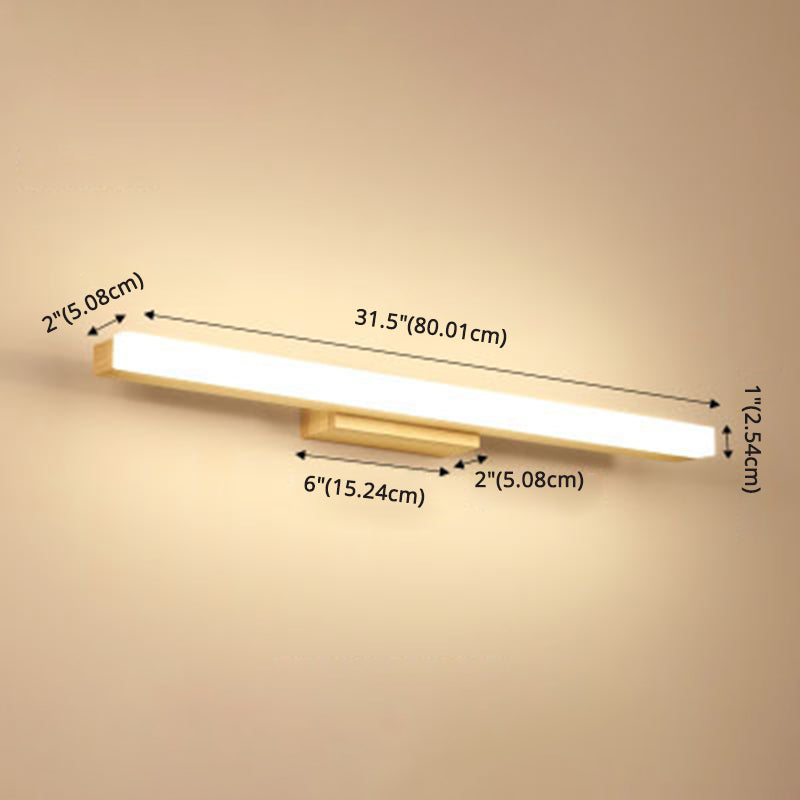 Skørter | Rectangular Wall Lamp Vanity Nordic Minimalist Style Wooden Single Vanity Lamp