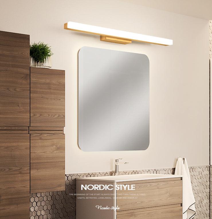 Skørter | Rectangular Wall Lamp Vanity Nordic Minimalist Style Wooden Single Vanity Lamp