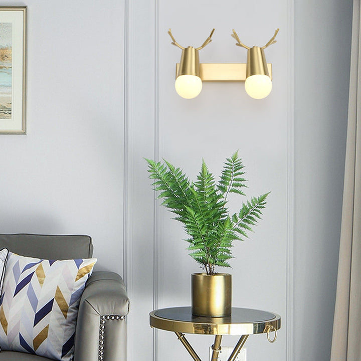 Lisslune | Antler-shaped wall lamp Creative Simple style Copper wall lights