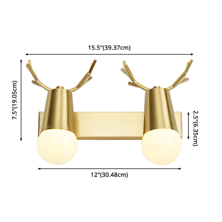 Lisslune | Antler-shaped wall lamp Creative Simple style Copper wall lights