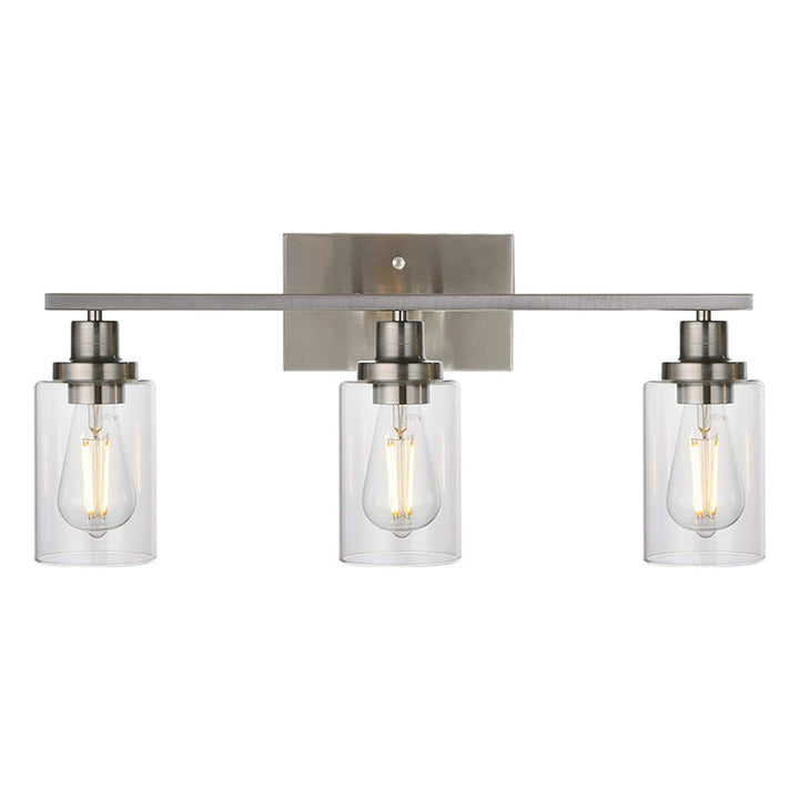 Skørter | 3-Light Cylinder Wall Lamps Fixtures Retro Industrial Style Glass Vanity Light