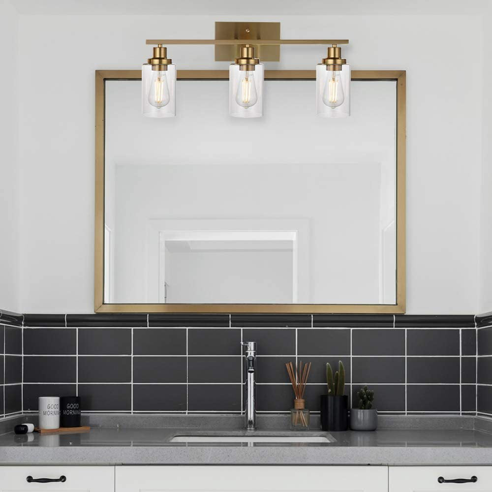 Skørter | 3-Light Cylinder Wall Lamps Fixtures Retro Industrial Style Glass Vanity Light