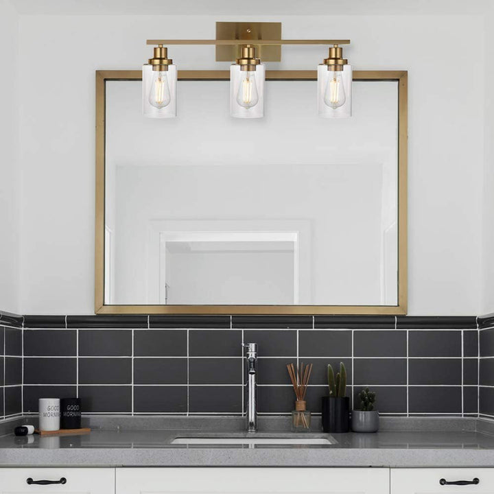 Skørter | 3-Light Cylinder Wall Lamps Fixtures Retro Industrial Style Glass Vanity Light