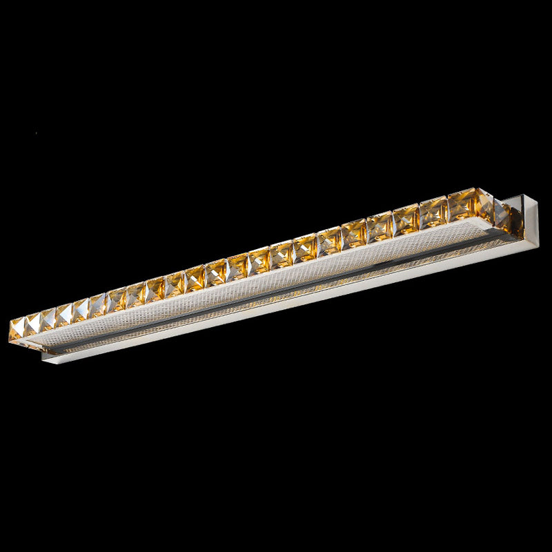 Lisslune | Rectangular Wall Mirror Lights Modern Luxury Style Crystal Single Mirror Lights