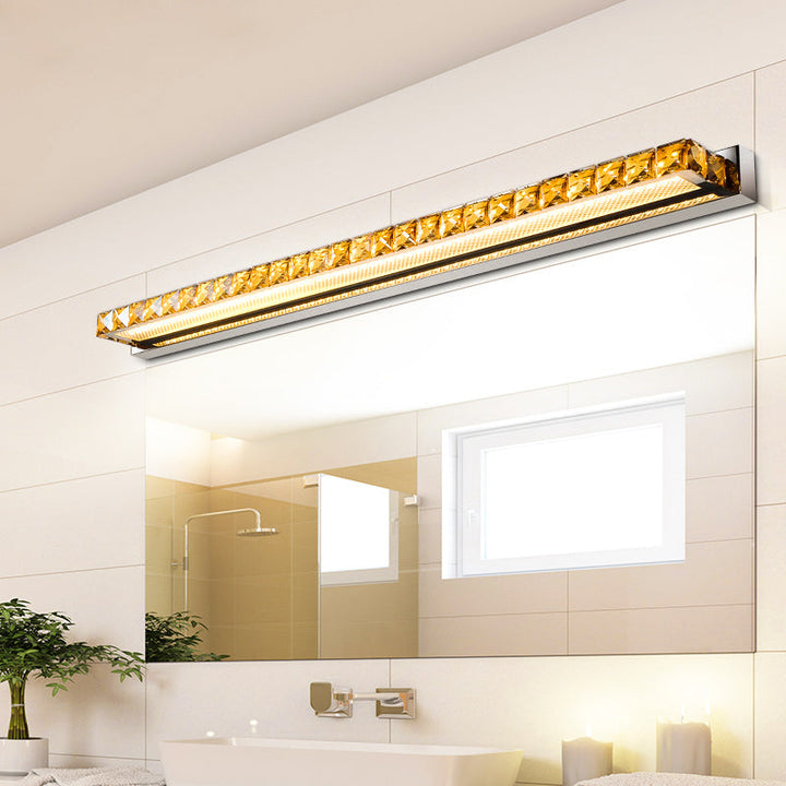 Lisslune | Rectangular Wall Mirror Lights Modern Luxury Style Crystal Single Mirror Lights