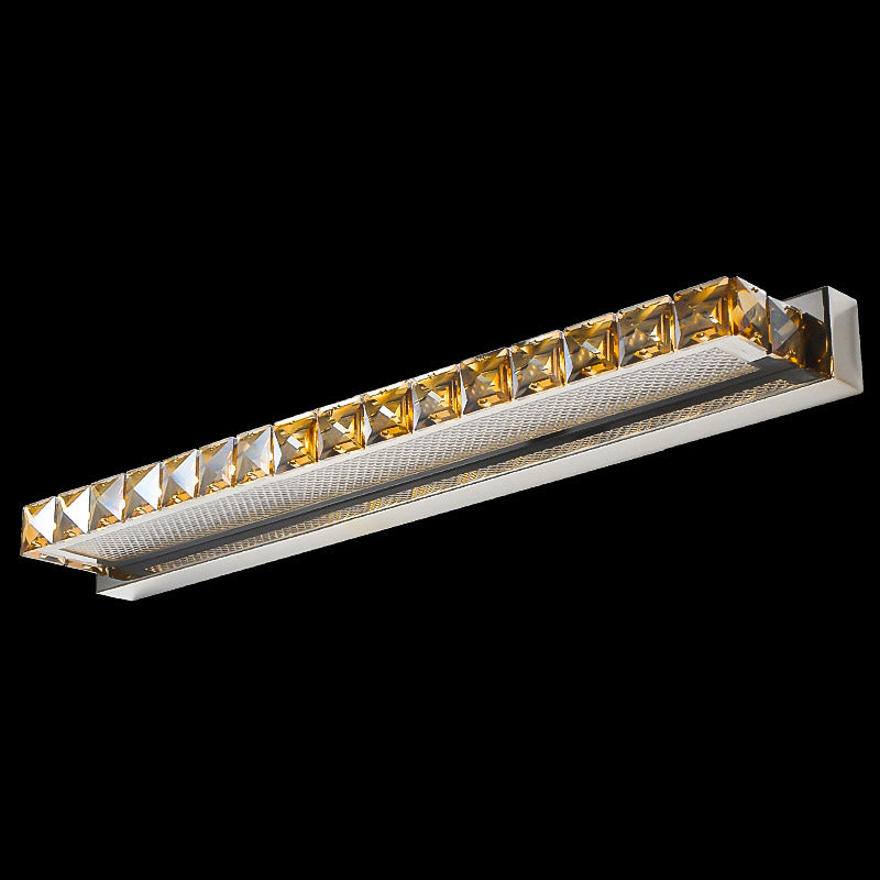 Lisslune | Rectangular Wall Mirror Lights Modern Luxury Style Crystal Single Mirror Lights