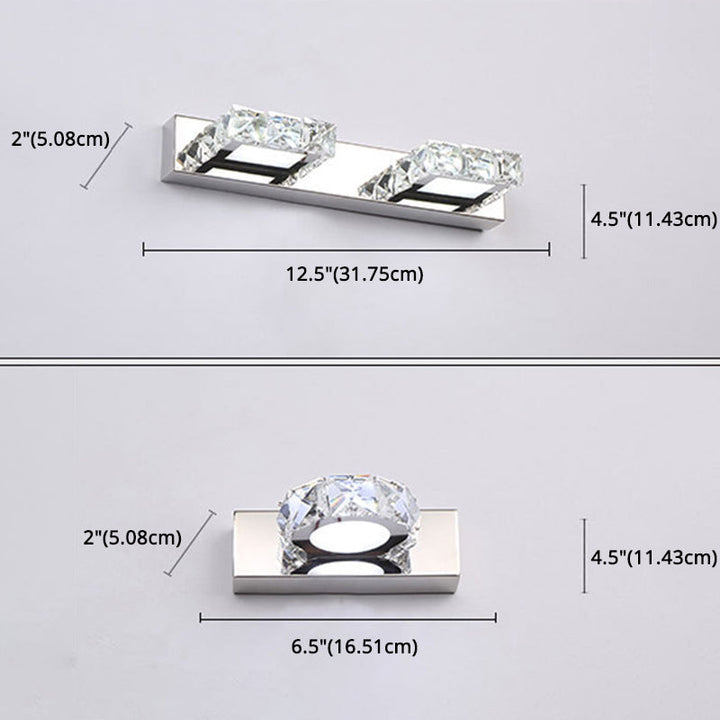 Lisslune | Circle Wall Lamp Lighting Modern Minimalist Style Crystal Vanity Light