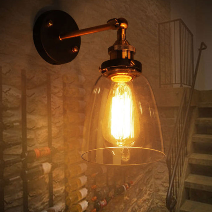 Skørter | Oval Vanity Wall Lamp Fixture Retro Industrial Style Glass Single Vanity Lamp