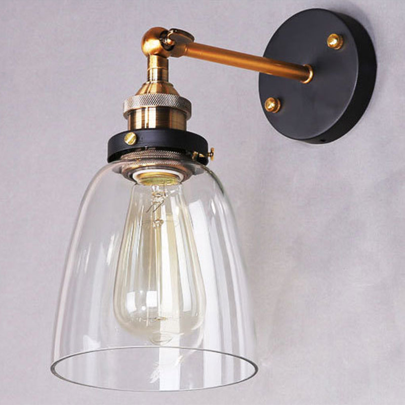 Skørter | Oval Vanity Wall Lamp Fixture Retro Industrial Style Glass Single Vanity Lamp