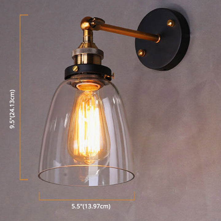 Skørter | Oval Vanity Wall Lamp Fixture Retro Industrial Style Glass Single Vanity Lamp