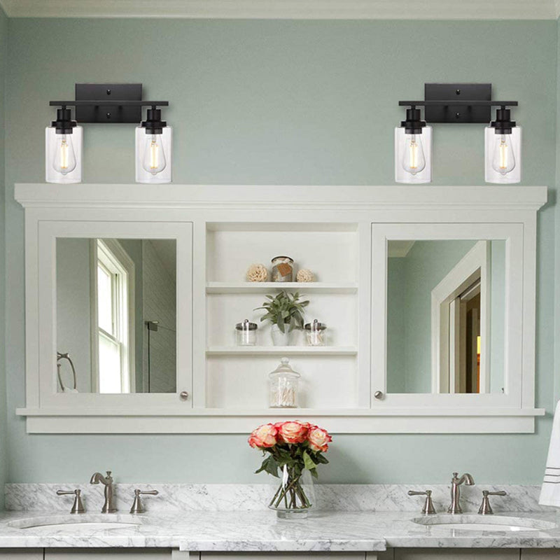 Skørter | Cylindrical Wall Light Fixtures Retro Industrial Style Glass Vanity Light