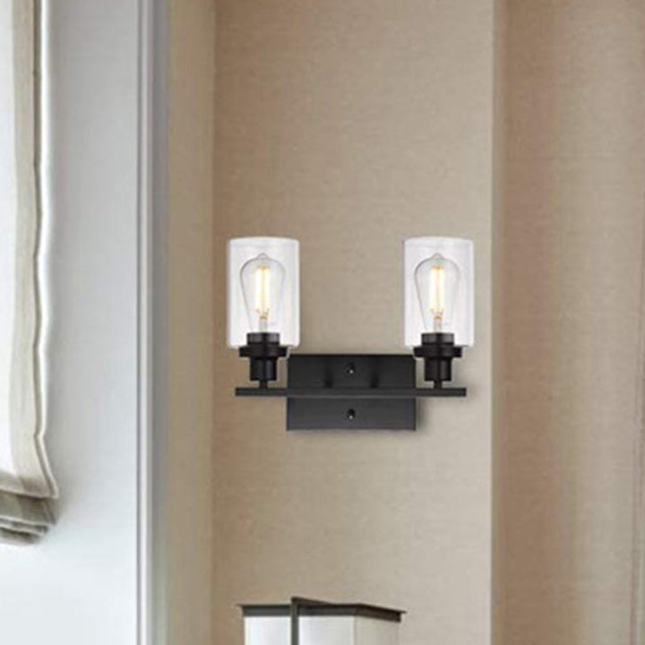 Skørter | Cylindrical Wall Light Fixtures Retro Industrial Style Glass Vanity Light